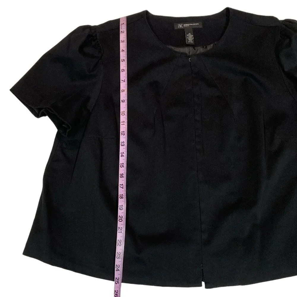 INC International Concepts Jacket Blazer, 3X, Black Boxy Cropped, New w Tags - Picture 7 of 10